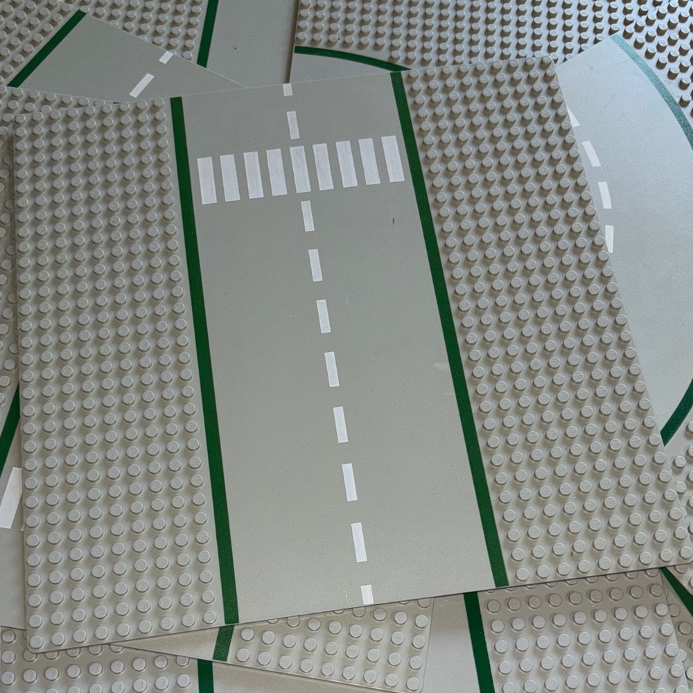LEGO City Road Base Plates LEGO City Street Gray Curve Crosswalk Straight 1978